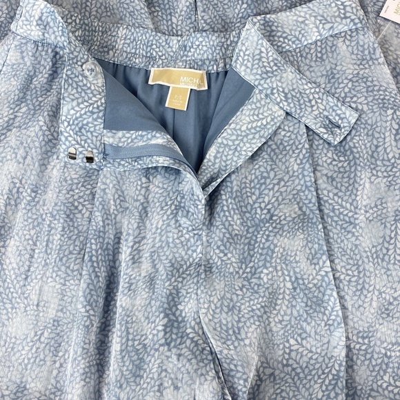 Michael Kors Petite Small Petal Wide Leg Pants High Rise Pleated Pockets - Picture 3 of 8